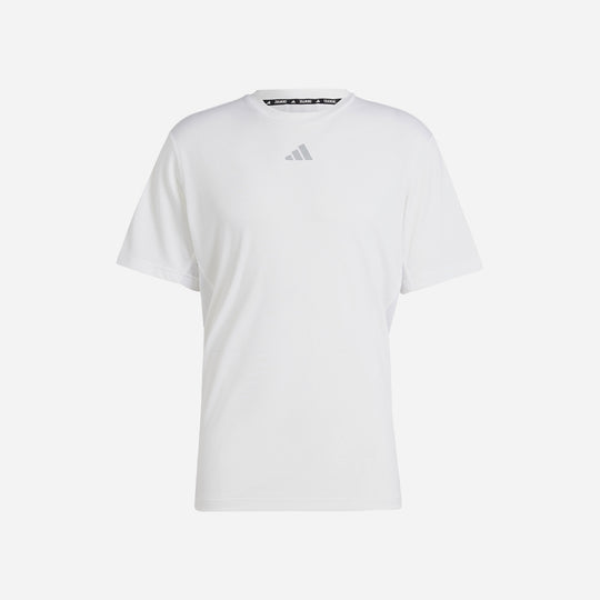 Men's Adidas Hiit Workout 3-Stripes T-Shirt - White