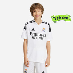 Áo Đá Bóng Bé Trai Adidas Real Madrid Sân Khách 24/25 - Trắng