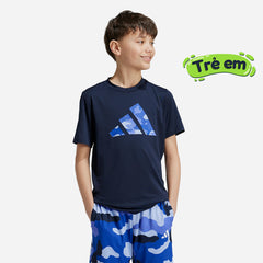 Áo Thun Trẻ Em Adidas Essentials Seasonal Print - Xanh Navy