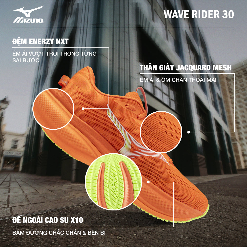 Giày Chạy Bộ Nam Mizuno Wave Rider 30 - Cam - Supersports Vietnam