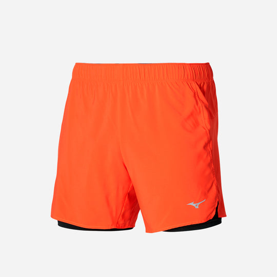 Men's Mizuno Core 5.5 2In1 Shorts - Orange