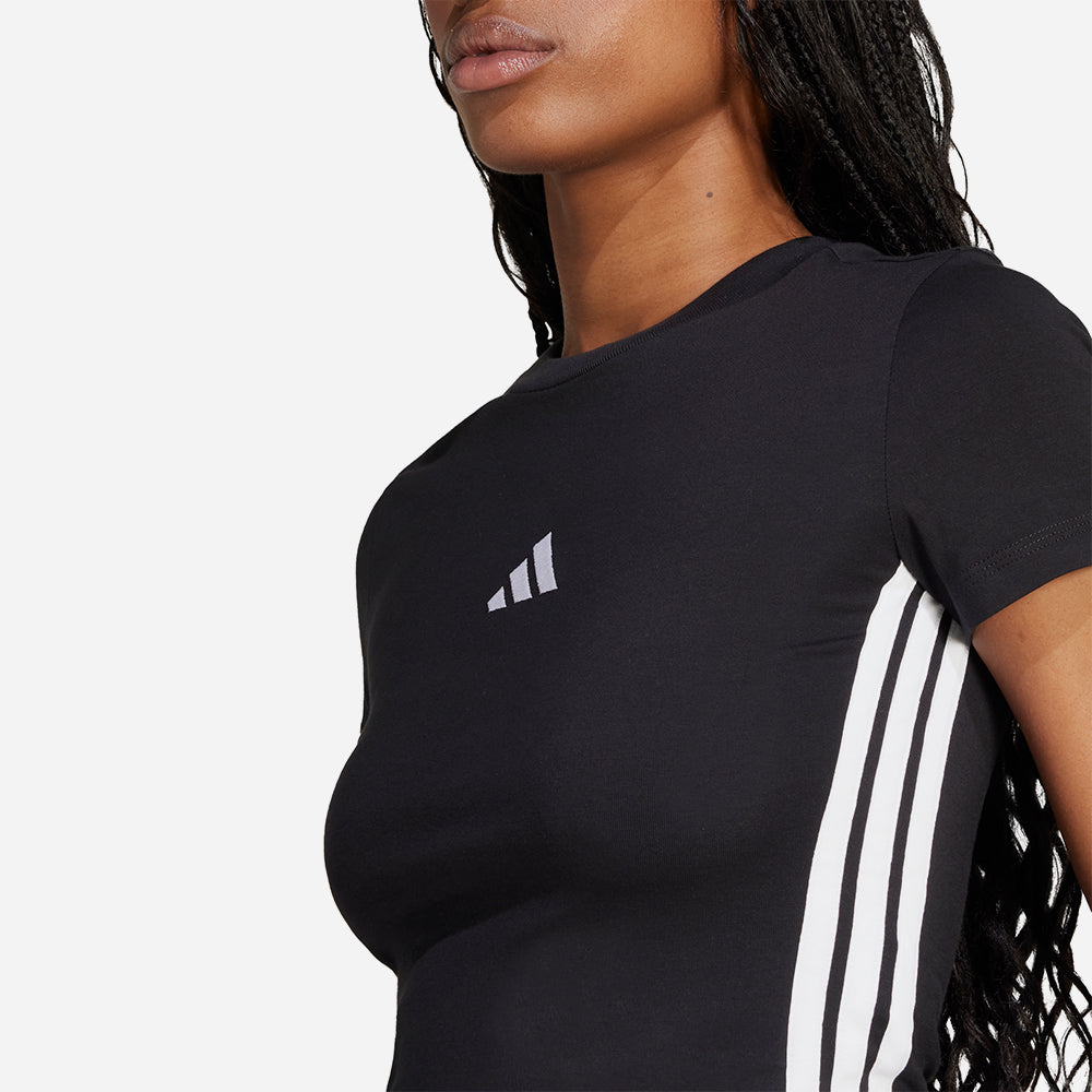 Áo Thun Nữ Adidas Essentials 3-Stripes Slim - Đen - Supersports Vietnam