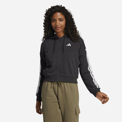 Áo Khoác Nữ Adidas Essentials 3-Stripes French Terry - Đen - Supersports Vietnam