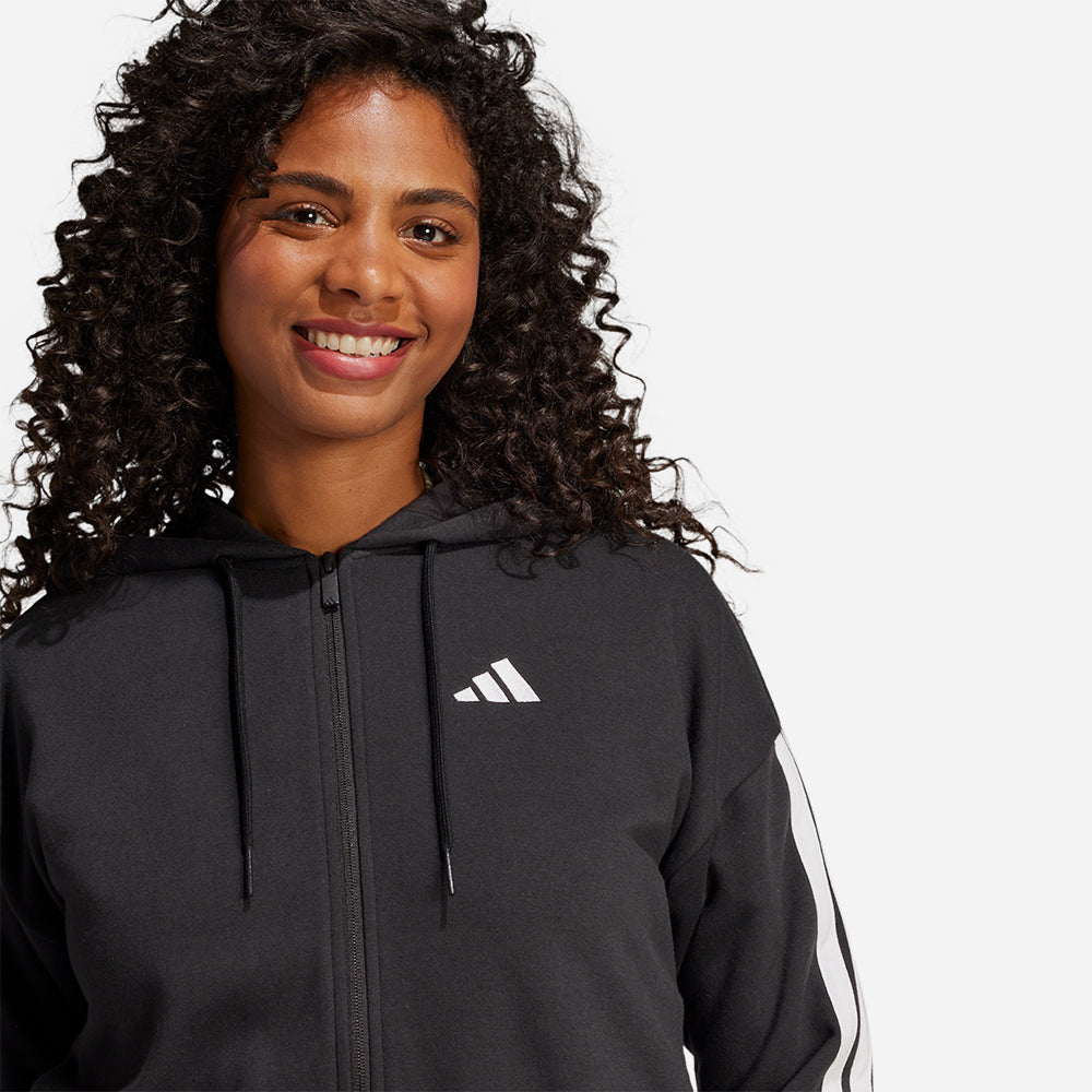 Áo Khoác Nữ Adidas Essentials 3-Stripes French Terry - Đen - Supersports Vietnam