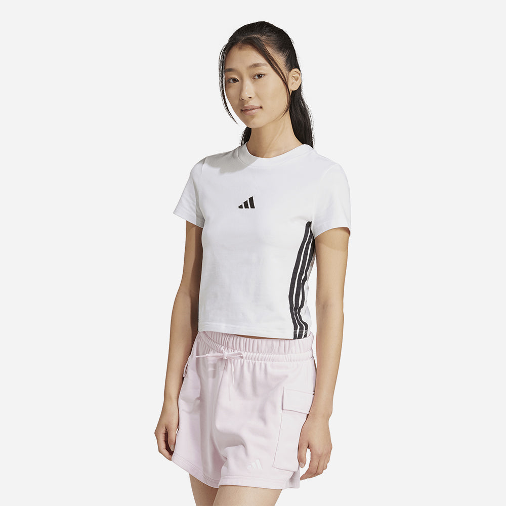 Áo Thun Nữ Adidas Essentials 3-Stripes Slim - Trắng - Supersports Vietnam