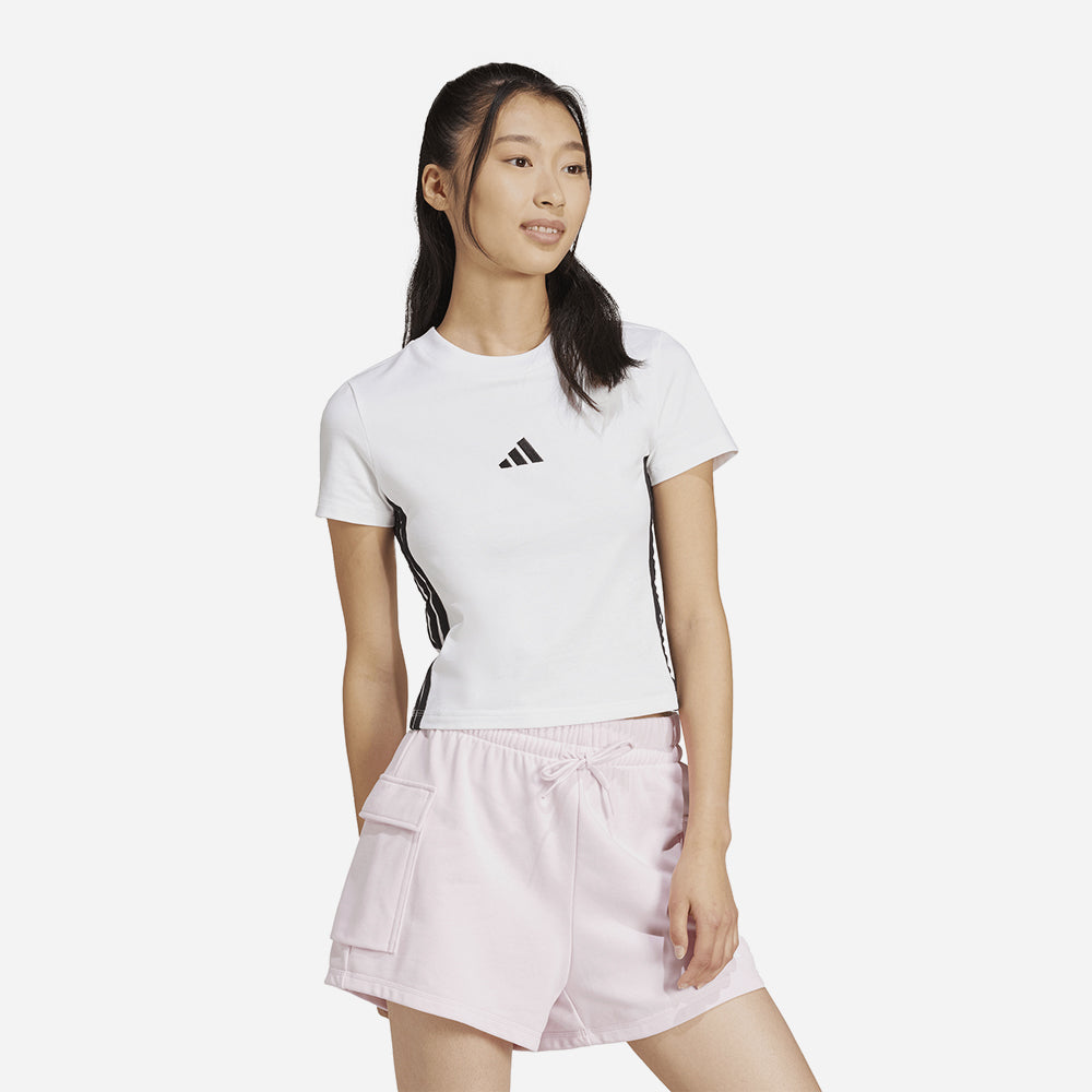 Áo Thun Nữ Adidas Essentials 3-Stripes Slim - Trắng - Supersports Vietnam