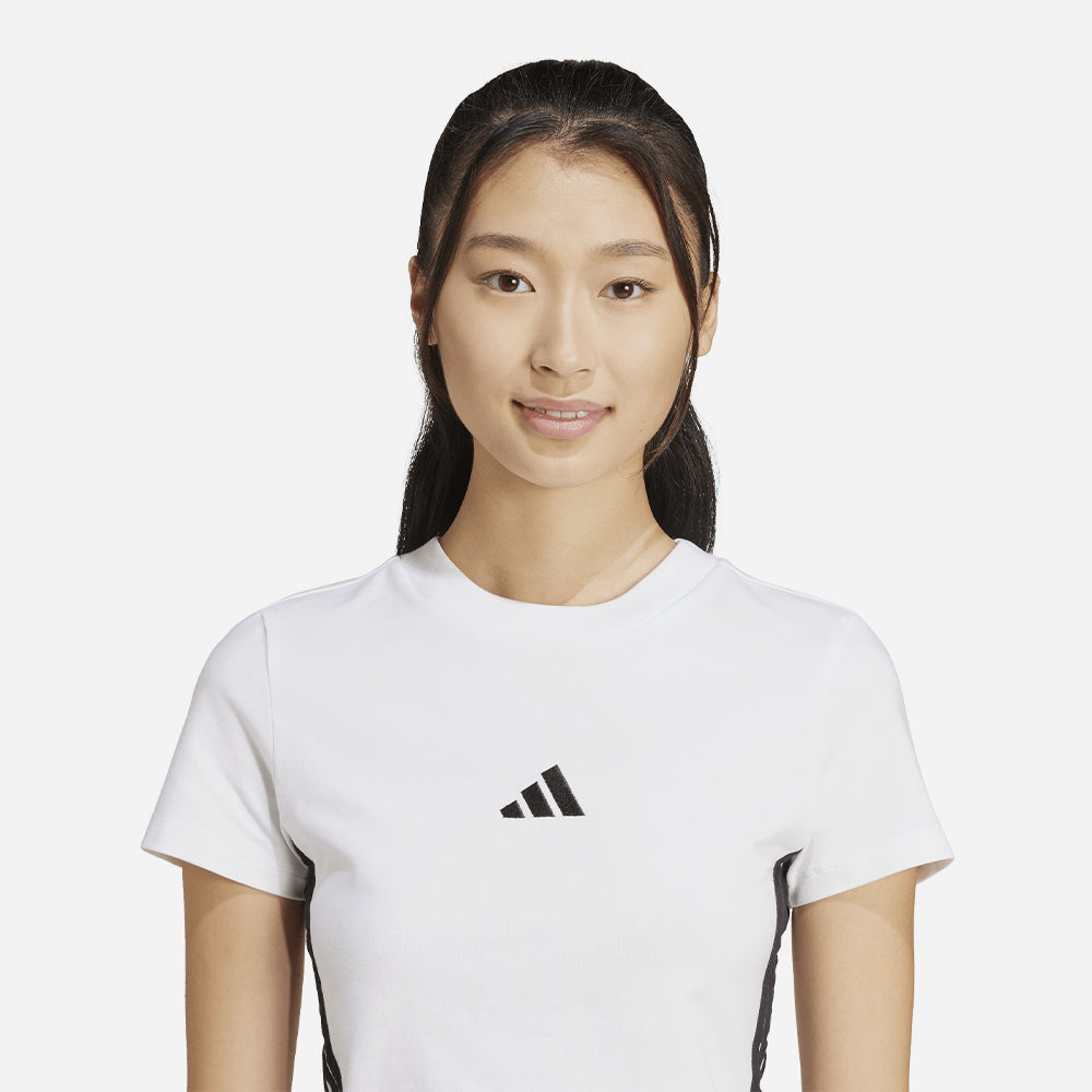 Áo Thun Nữ Adidas Essentials 3-Stripes Slim - Trắng - Supersports Vietnam