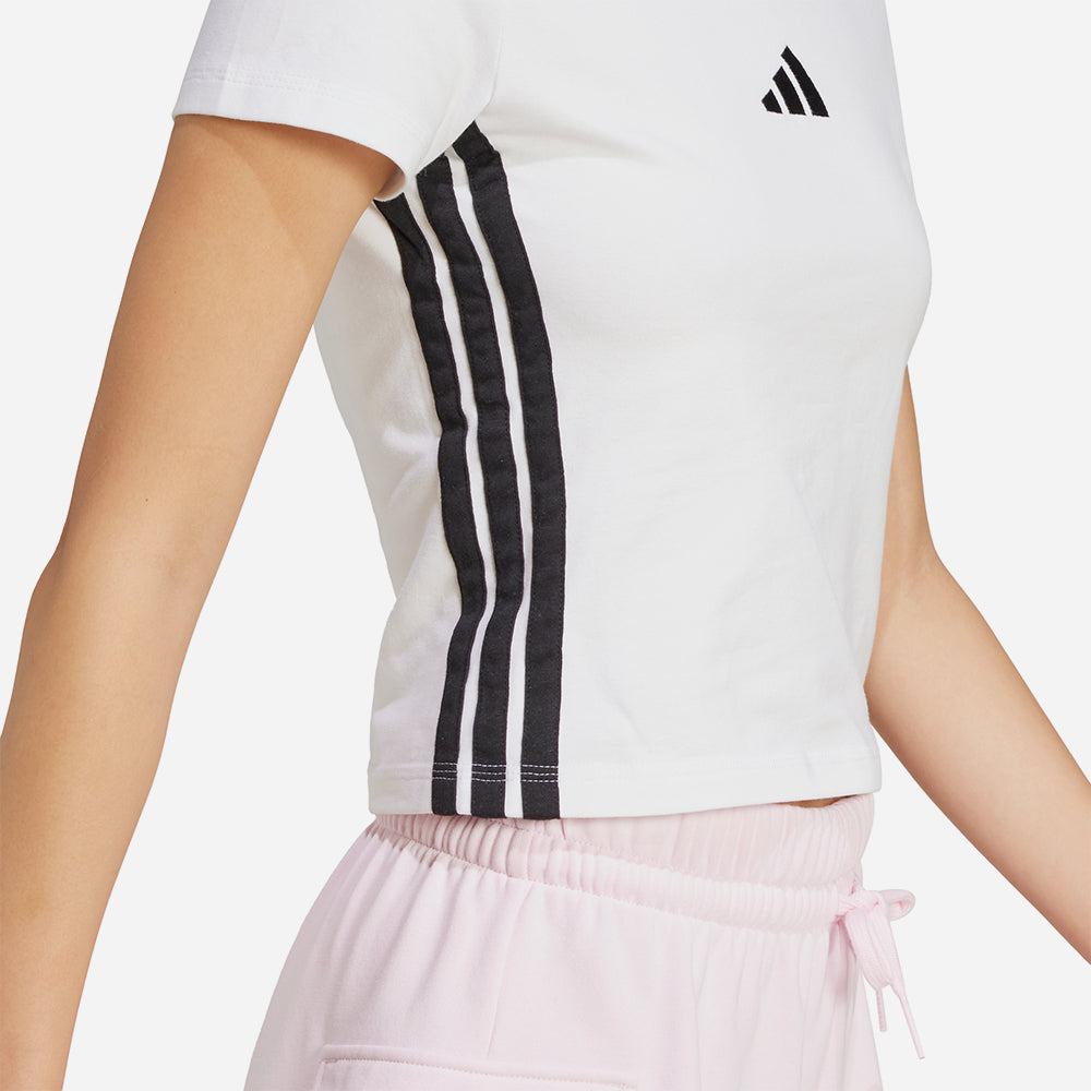 Áo Thun Nữ Adidas Essentials 3-Stripes Slim - Trắng - Supersports Vietnam