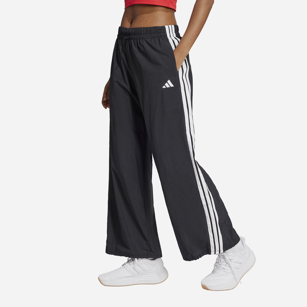 Quần Dài Thể Thao Nữ Adidas Essentials 3-Stripes Woven Parachute - Đen - Supersports Vietnam