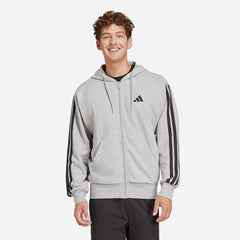 Áo Khoác Nam Adidas Essentials 3-Stripes French Terry - Xám - Supersports Vietnam