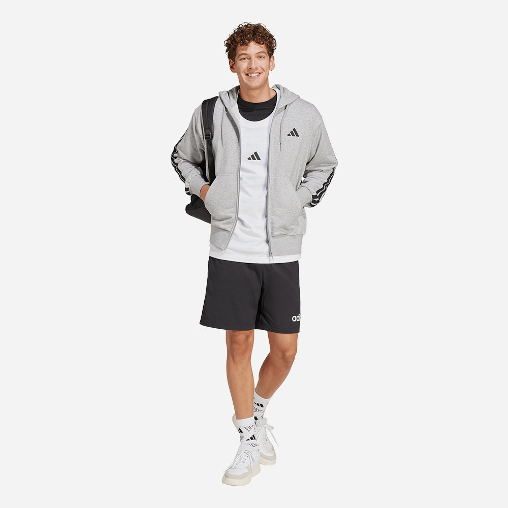 Áo Khoác Nam Adidas Essentials 3-Stripes French Terry - Xám - Supersports Vietnam