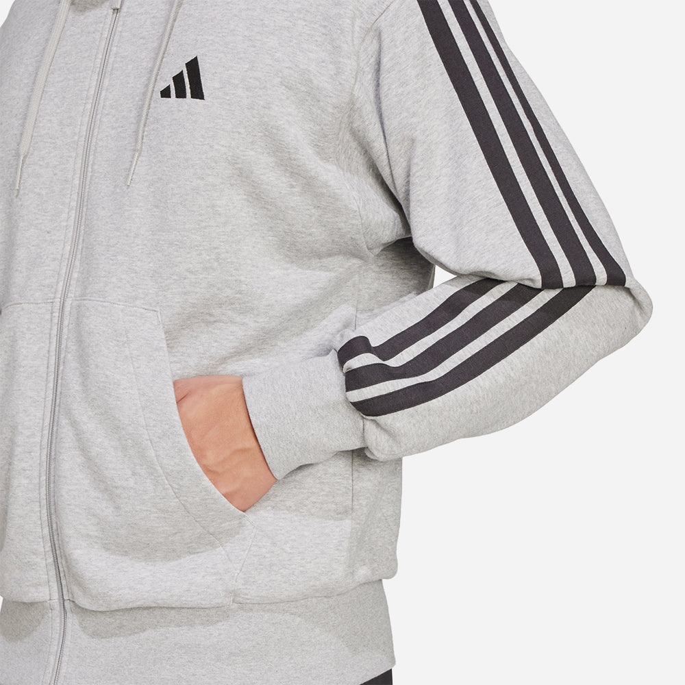 Áo Khoác Nam Adidas Essentials 3-Stripes French Terry - Xám - Supersports Vietnam