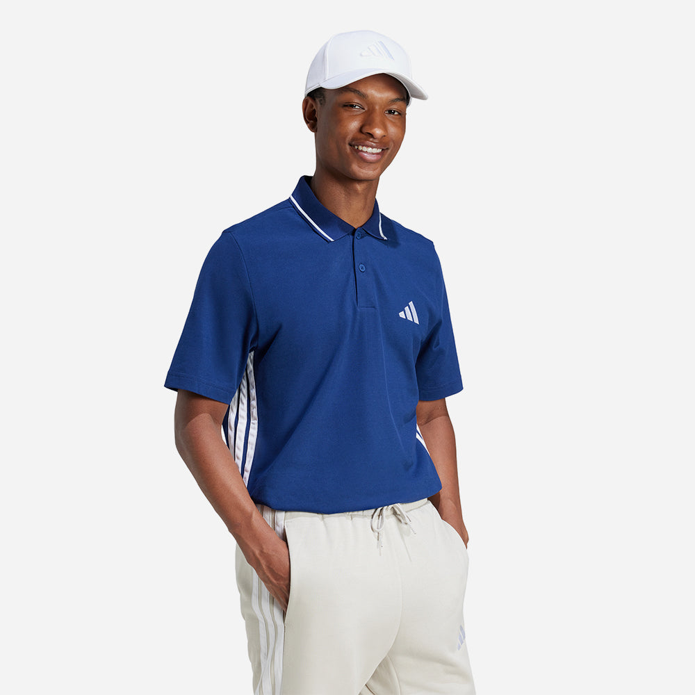 Áo Polo Nam Adidas Essentials 3-Stripes Piqué - Xanh Dương - Supersports Vietnam