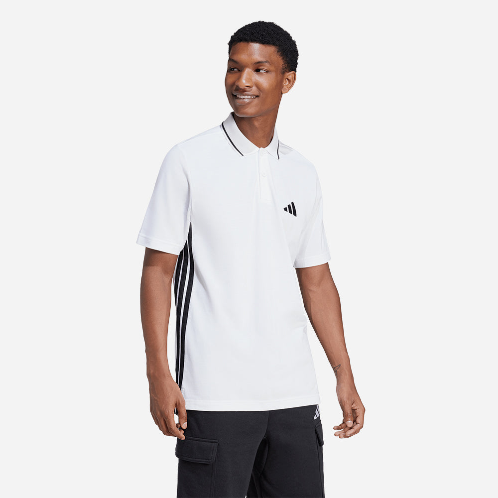 Áo Polo Nam Adidas Essentials 3-Stripes Piqué - Trắng - Supersports Vietnam