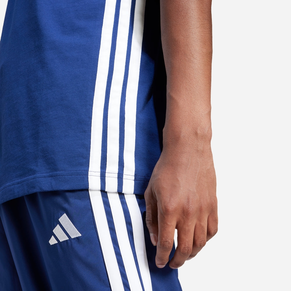 Áo Thun Nam Adidas Essentials 3-Stripes - Xanh Dương - Supersports Vietnam
