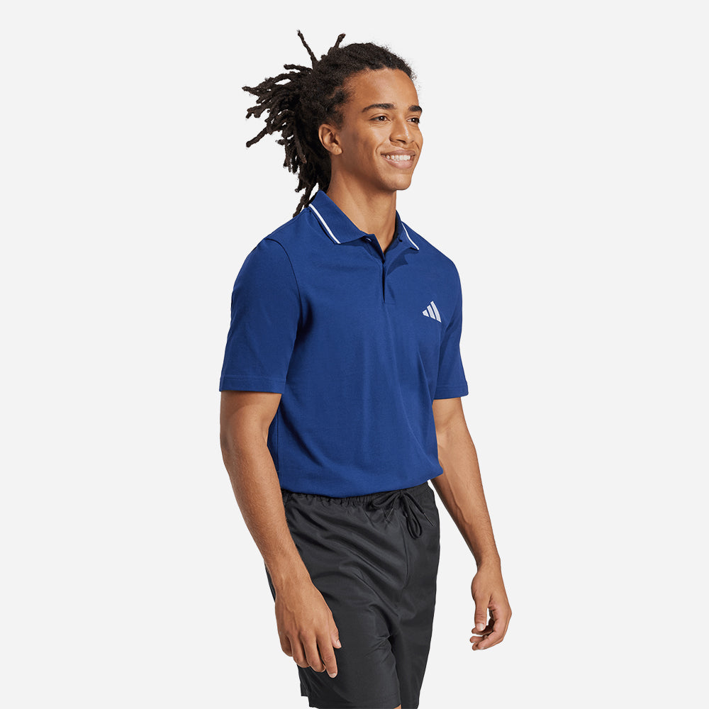 Áo Thun Nam Adidas Essentials Small Logo Piqué - Xanh Dương - Supersports Vietnam