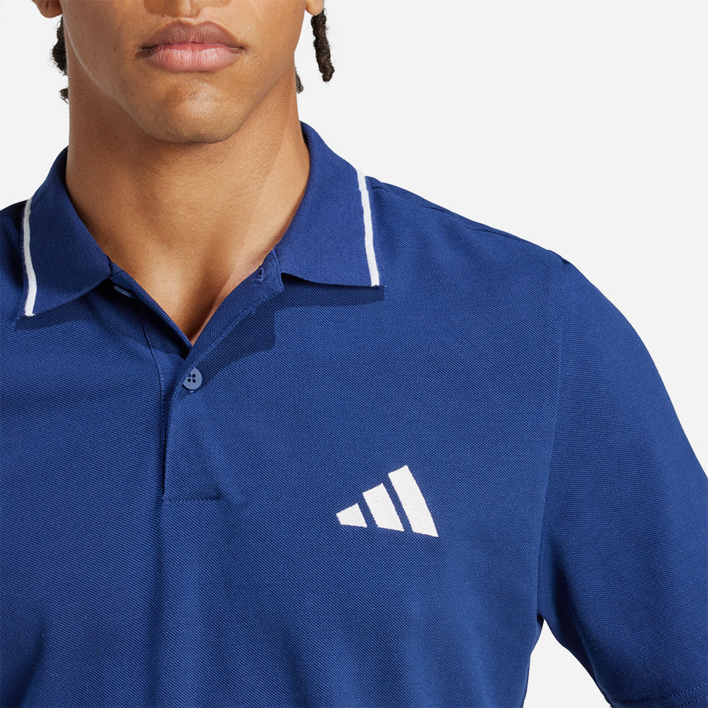 Áo Thun Nam Adidas Essentials Small Logo Piqué - Xanh Dương - Supersports Vietnam