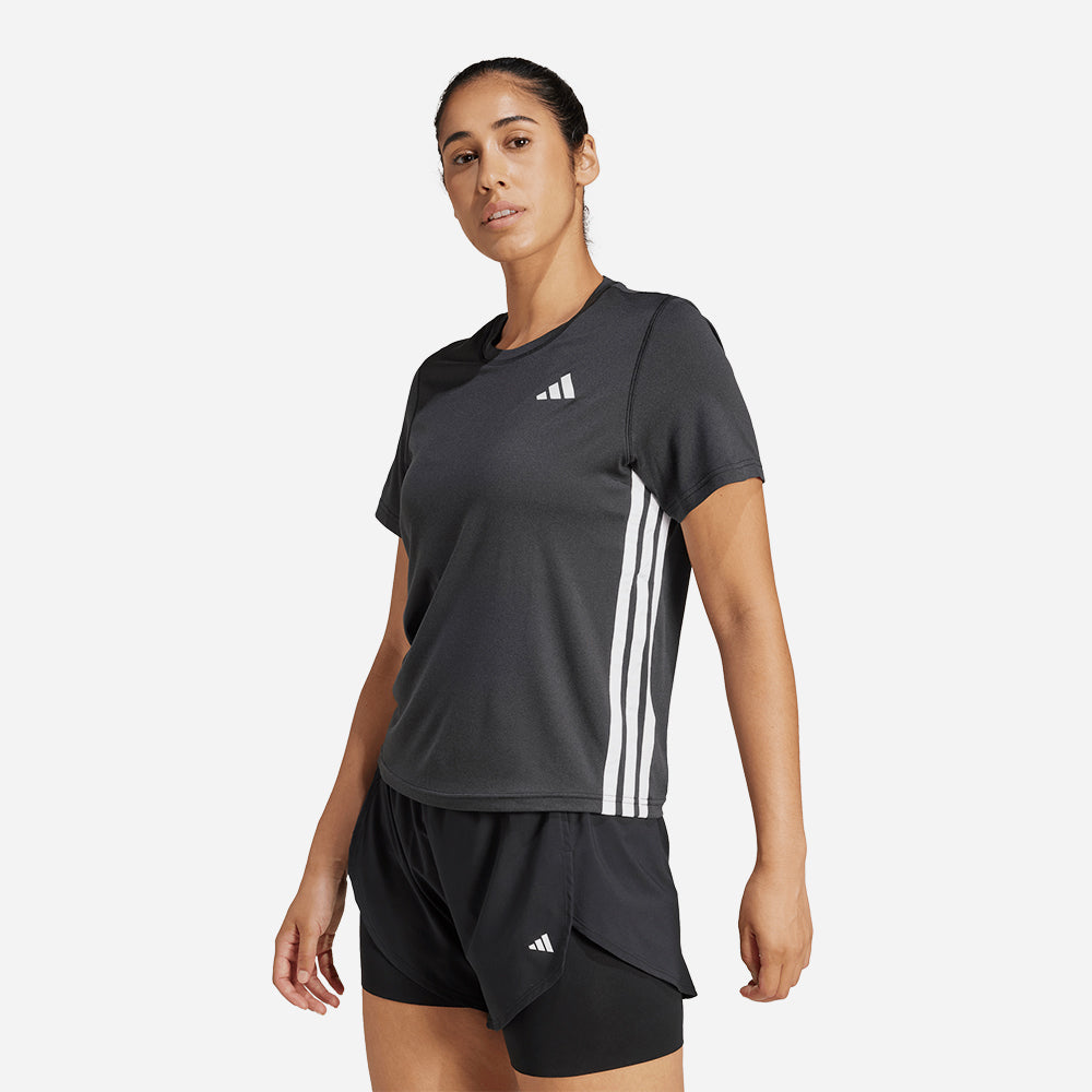 Áo Thun Nữ Adidas Essentials 3 Stripes Crew - Đen - Supersports Vietnam