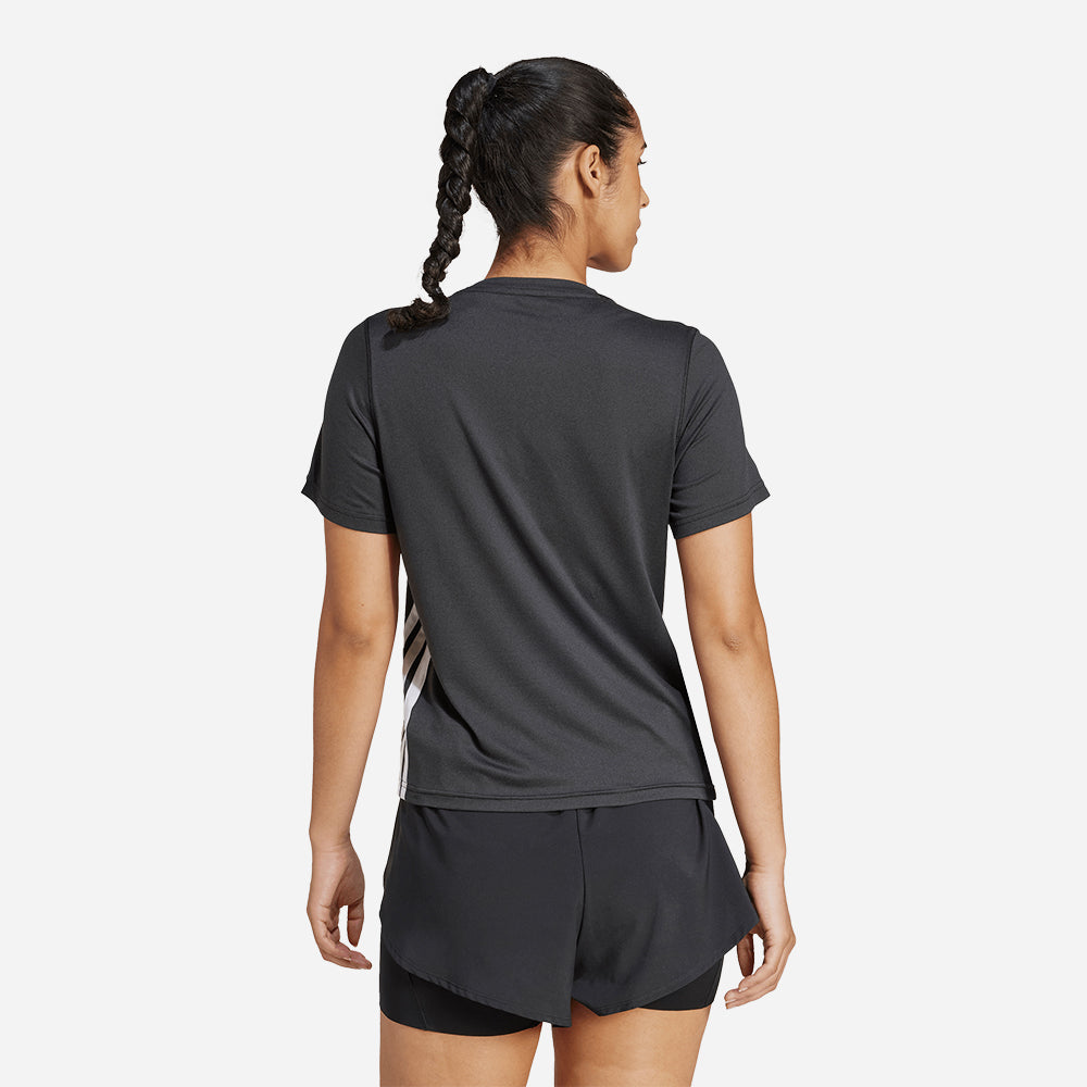 Áo Thun Nữ Adidas Essentials 3 Stripes Crew - Đen - Supersports Vietnam