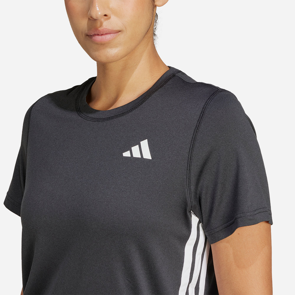 Áo Thun Nữ Adidas Essentials 3 Stripes Crew - Đen - Supersports Vietnam
