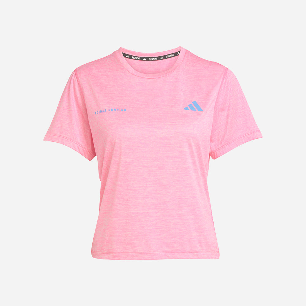 Women's Adidas Own The Run Melange T-Shirt Pink - Main Image