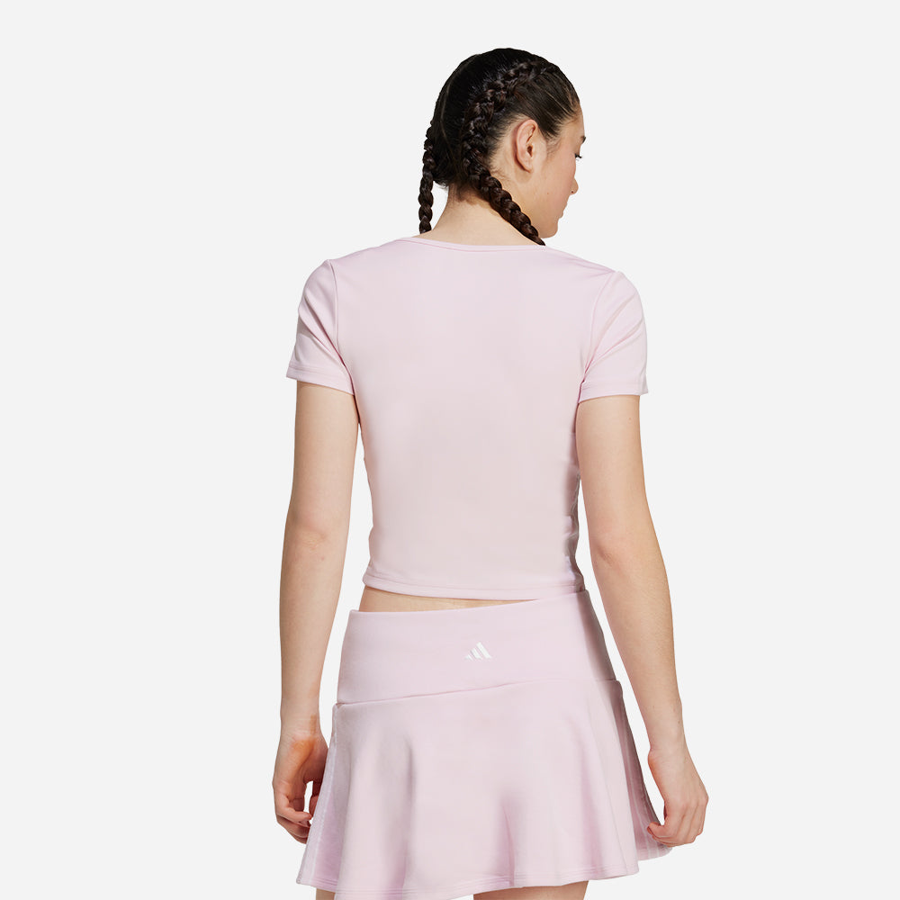 Áo Thun Nữ Adidas Seasonal Essentials 3-Stripes Crop - Hồng - Supersports Vietnam