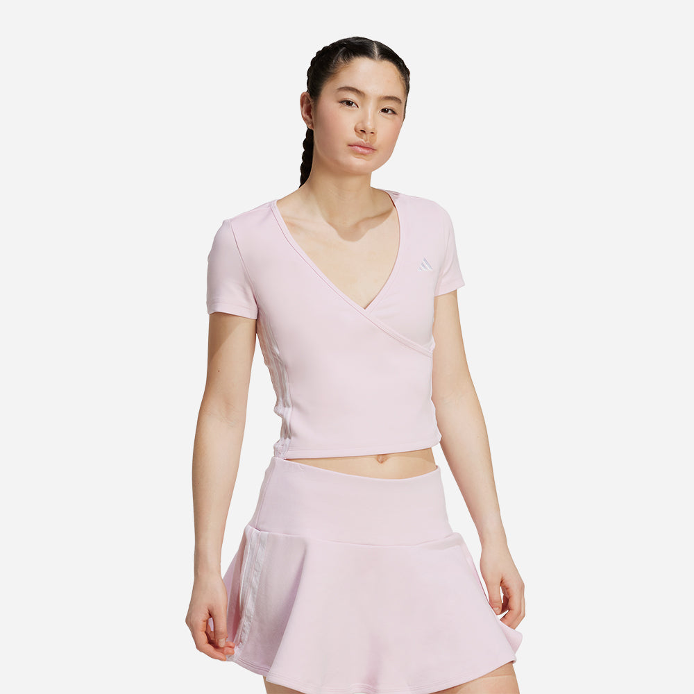 Áo Thun Nữ Adidas Seasonal Essentials 3-Stripes Crop - Hồng - Supersports Vietnam