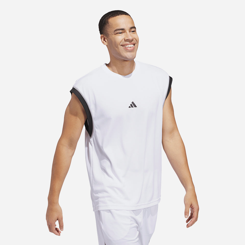 Áo Ba Lỗ Nam Adidas Basketball All-World - Trắng - Supersports Vietnam