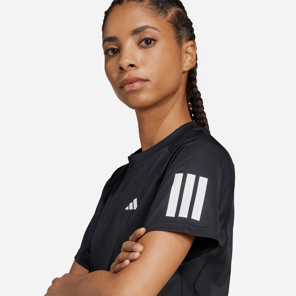 Áo Thun Nữ Adidas Club 3-Stripes Tennis Climacool - Đen - Supersports Vietnam
