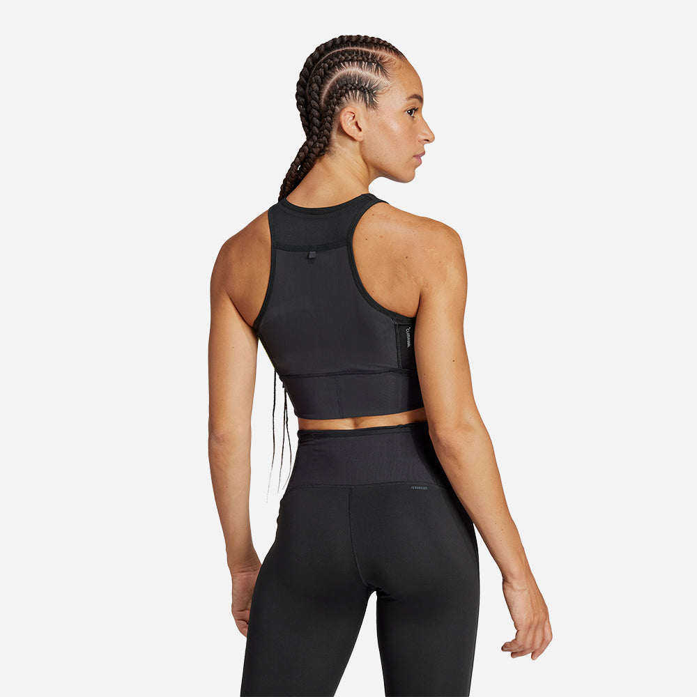 Áo Crop Top Nữ Adidas Adizero - Đen - Supersports Vietnam