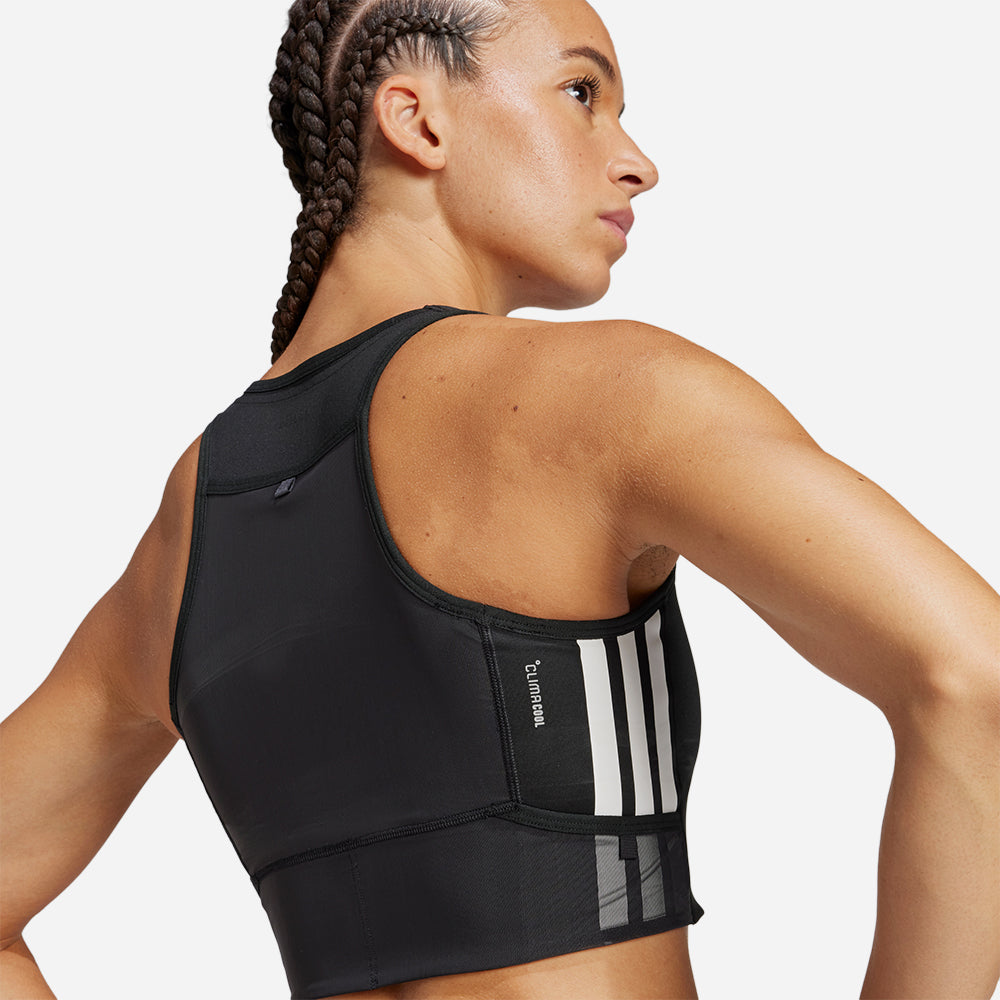 Áo Crop Top Nữ Adidas Adizero - Đen - Supersports Vietnam