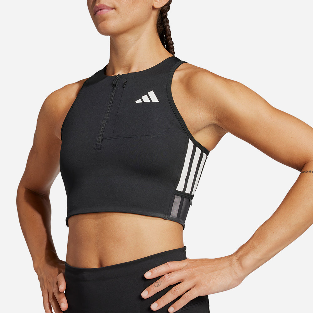 Áo Crop Top Nữ Adidas Adizero - Đen - Supersports Vietnam