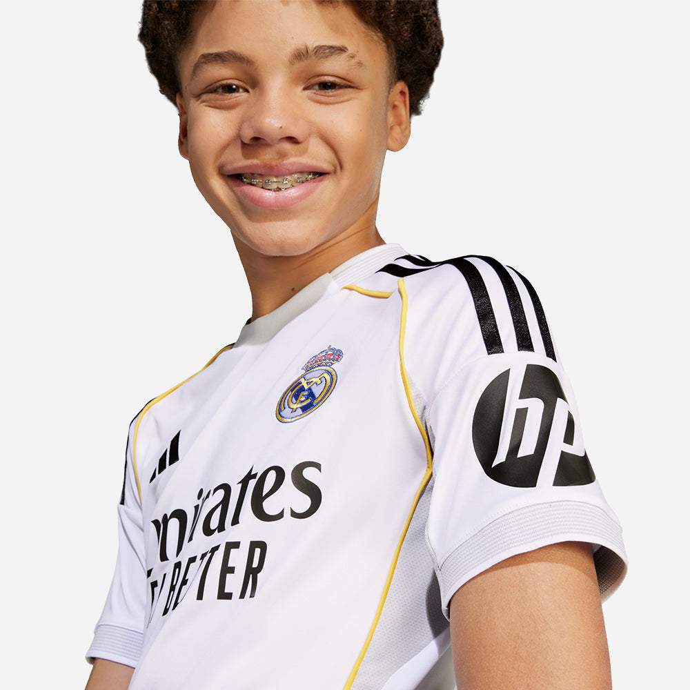 Áo Đá Bóng Trẻ Em Adidas Sân Nhà Real Madrid 25/26 - Trắng - Supersports Vietnam