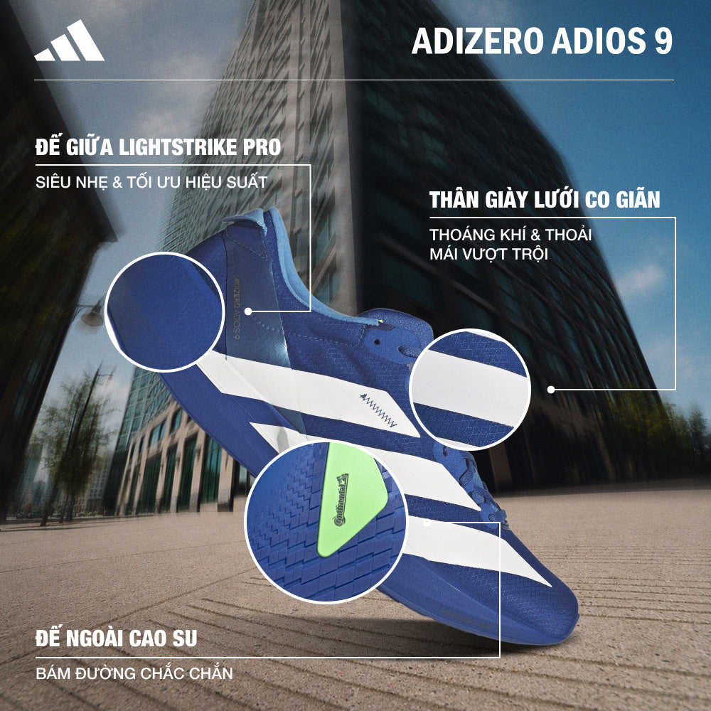Giày Chạy Bộ Nam Adidas Adizero Adios 9 - Xanh Dương - Supersports Vietnam