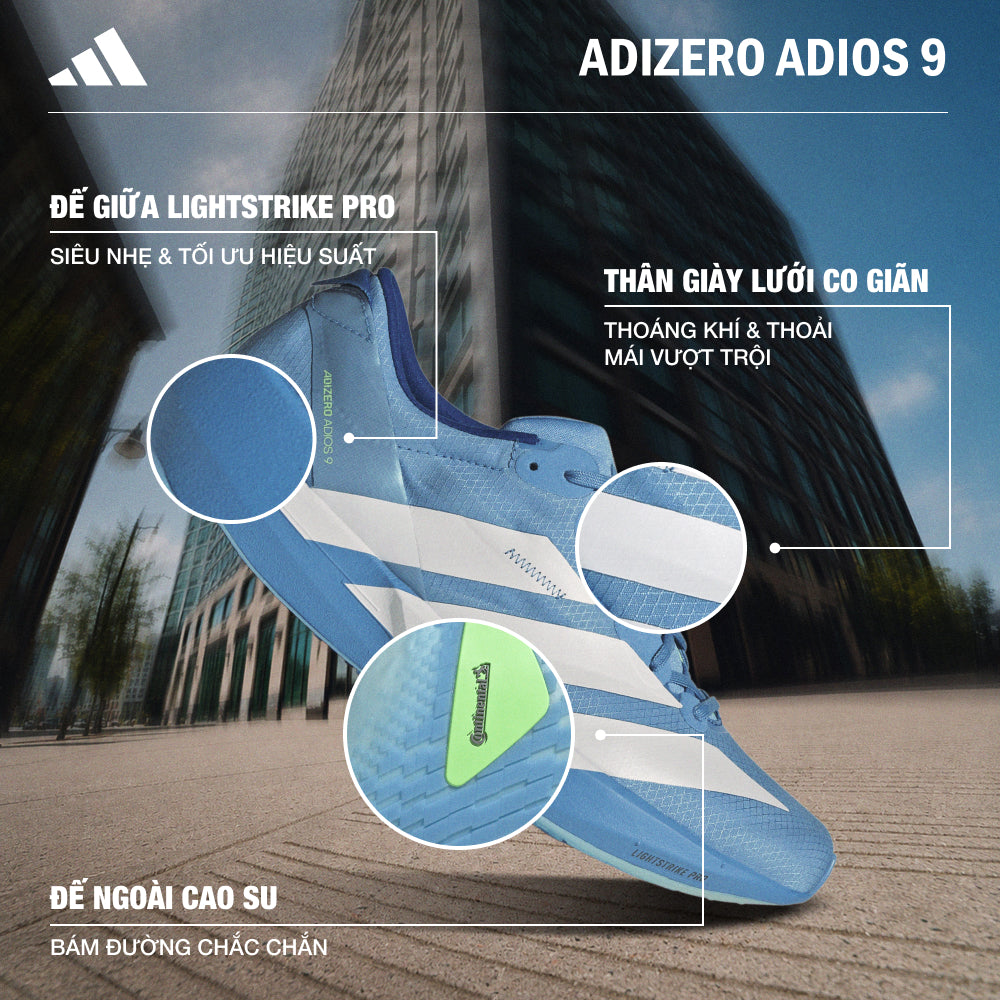 Giày Chạy Bộ Nữ Adidas Adizero Adios 9 - Xanh Dương - Supersports Vietnam