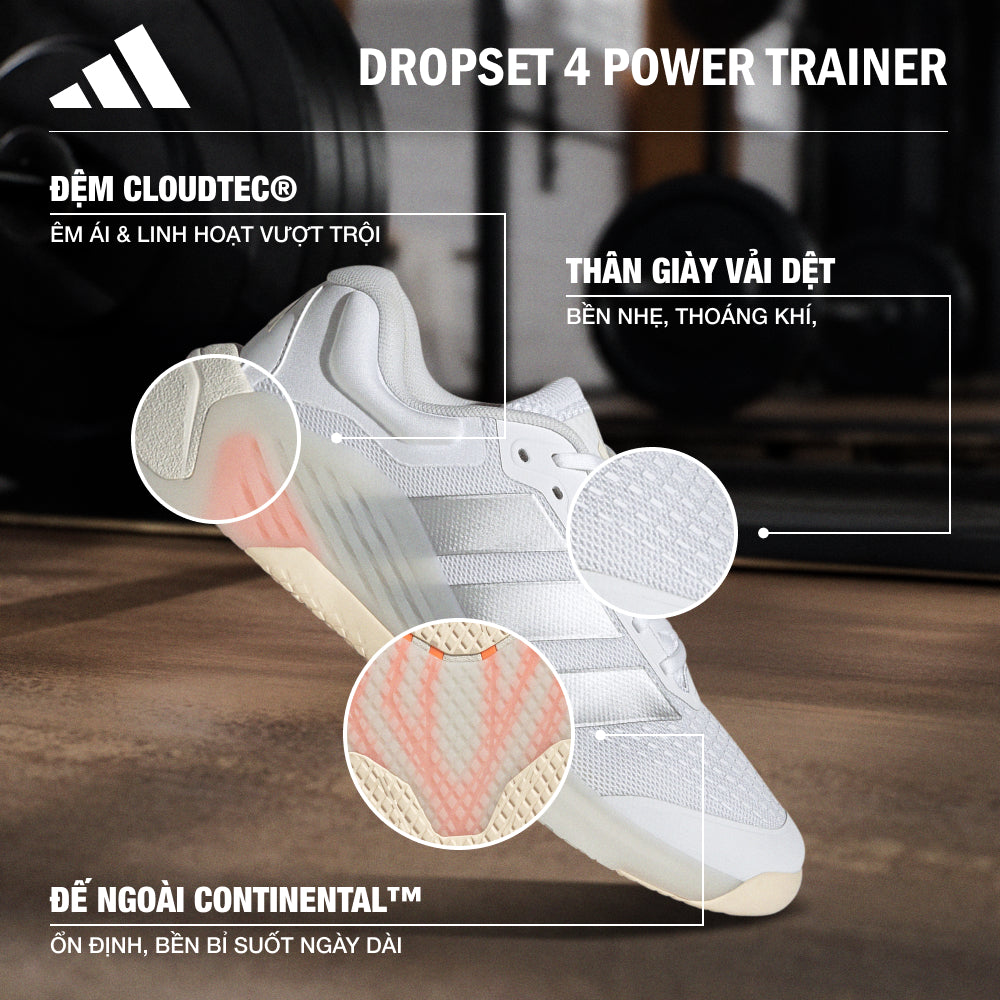 Giày Luyện Tập Nữ Adidas Dropset 4 Power Trainer - Trắng - Supersports Vietnam
