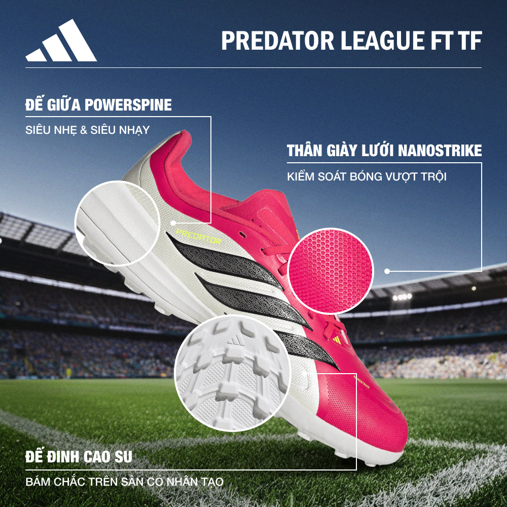 Giày Đá Bóng Sân Cỏ Nhân Tạo Trẻ Em Adidas Predator League Turf - Đỏ - Supersports Vietnam