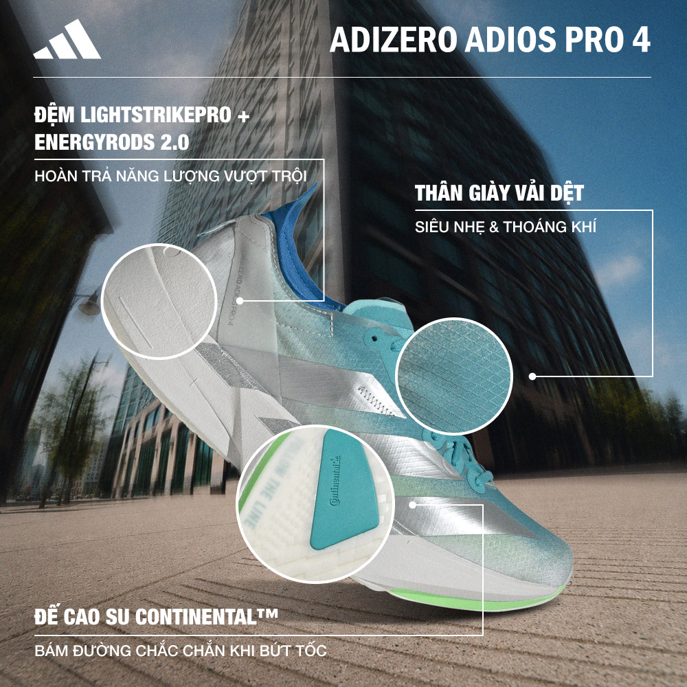 Giày Chạy Bộ Nữ Adidas Adizero Adios Pro 4 - Xanh Dương - Supersports Vietnam