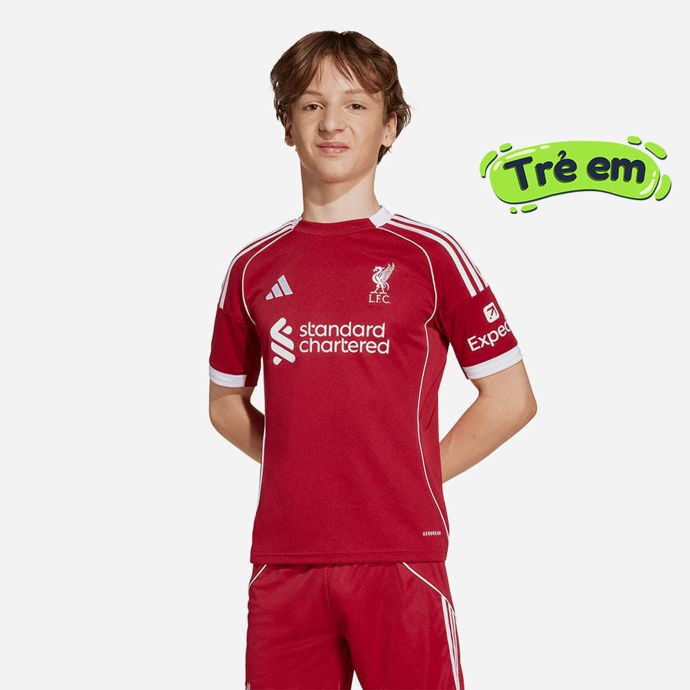Áo Đá Bóng Trẻ Em Adidas Liverpool Sân Nhà 25/26 - Đỏ - Supersports Vietnam