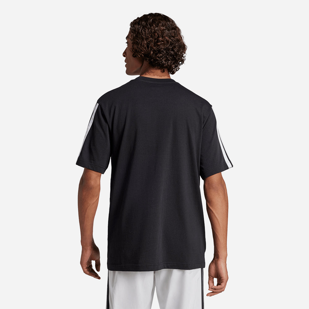 Áo Thun Nam Adidas Essentials 3-Stripes Single Jersey - Đen - Supersports Vietnam