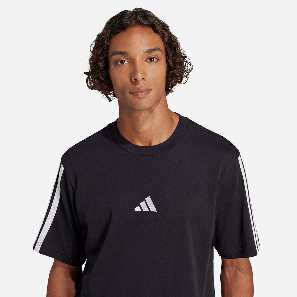 Áo Thun Nam Adidas Essentials 3-Stripes Single Jersey - Đen - Supersports Vietnam