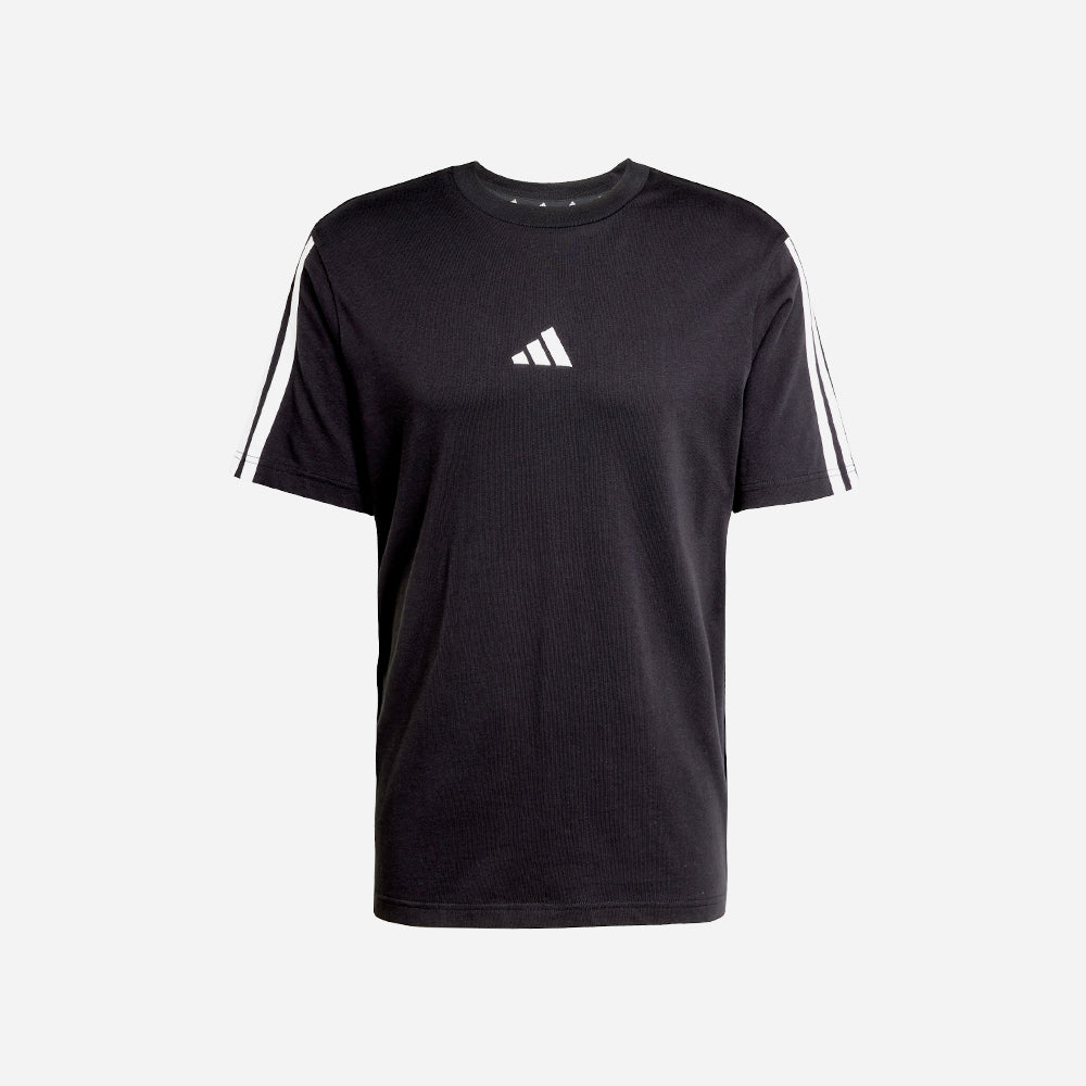 Áo Thun Nam Adidas Essentials 3-Stripes Single Jersey - Đen - Supersports Vietnam