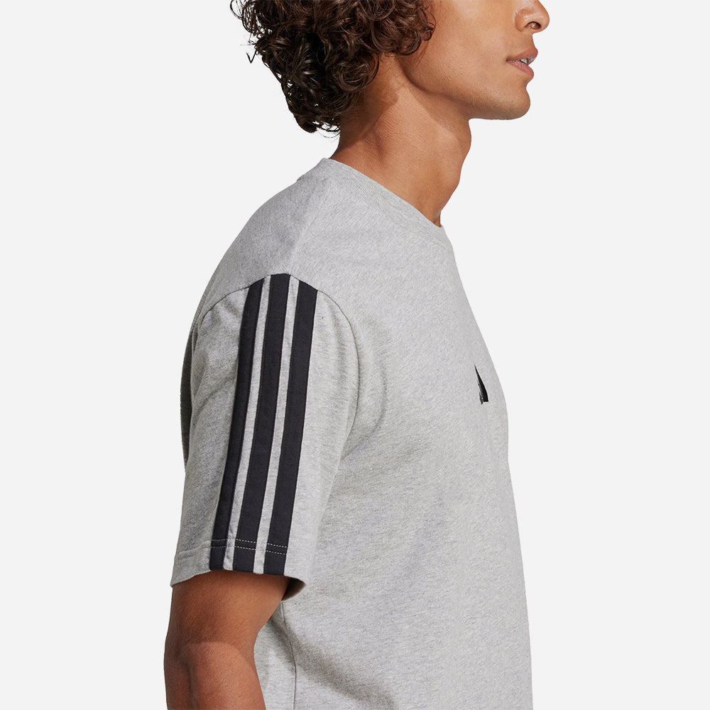 Áo Thun Nam Adidas Essentials 3-Stripes Single Jersey - Xám - Supersports Vietnam