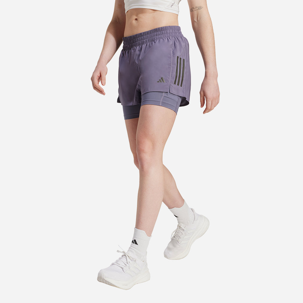 Quần Ngắn Thể Thao Nữ Adidas Own The Run Climacool 2-In-1 - Tím - Supersports Vietnam