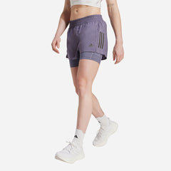 Quần Ngắn Thể Thao Nữ Adidas Own The Run Climacool 2-In-1 - Tím - Supersports Vietnam