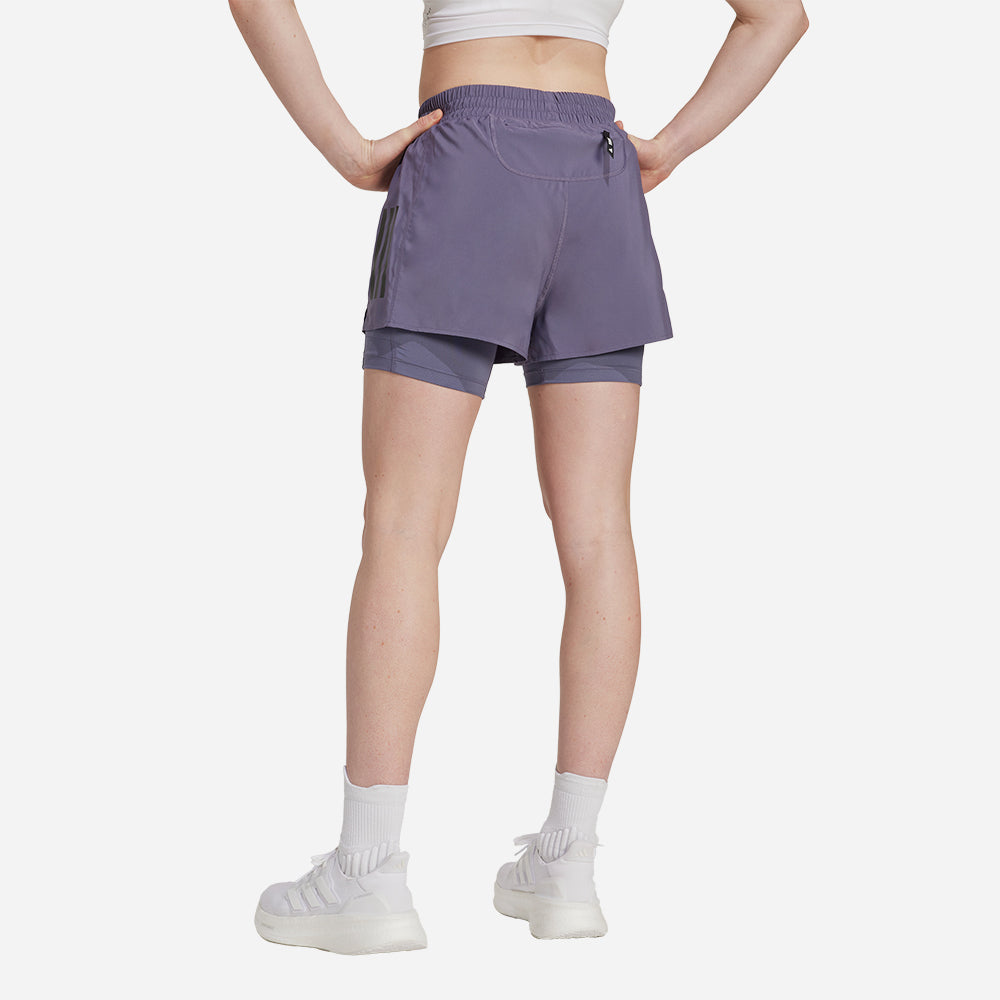 Quần Ngắn Thể Thao Nữ Adidas Own The Run Climacool 2-In-1 - Tím - Supersports Vietnam