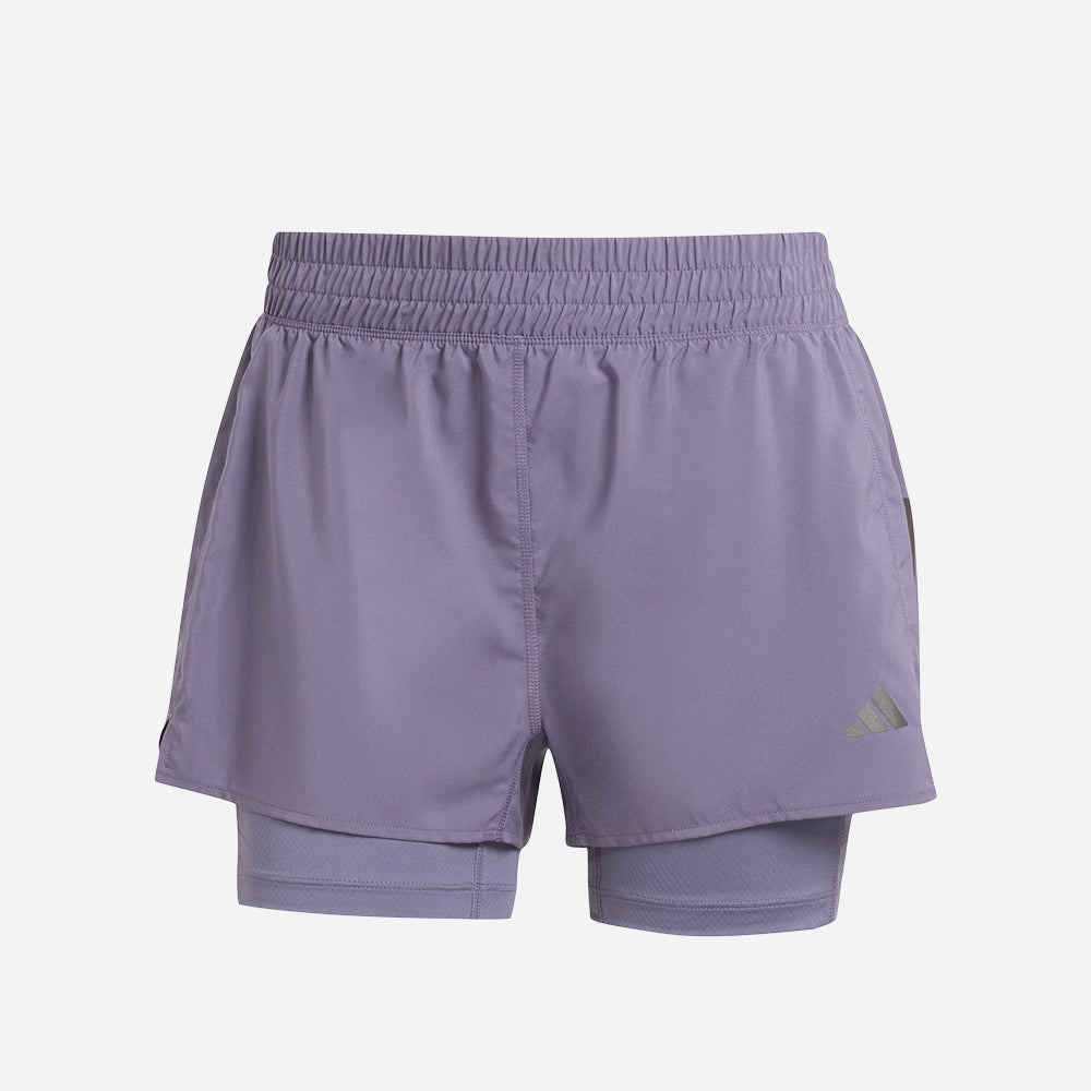 Quần Ngắn Thể Thao Nữ Adidas Own The Run Climacool 2-In-1 - Tím - Supersports Vietnam
