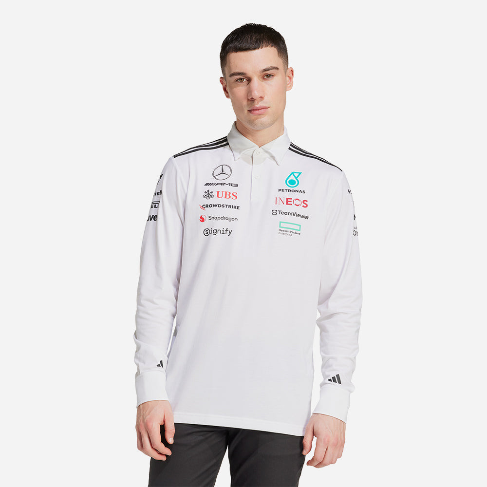Áo Polo Nam Adidas Mercedes Long Sleeve - Trắng - Supersports Vietnam