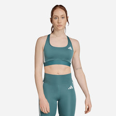 Áo Bra Thể Thao Nữ Adidas Powerreact Train Medium-Support 3-Stripes - Xanh Lá - Supersports Vietnam