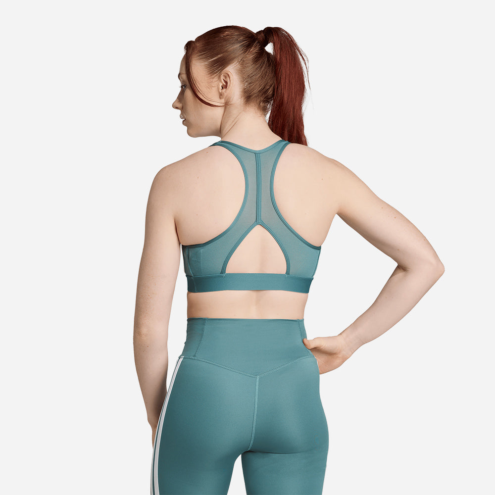 Áo Bra Thể Thao Nữ Adidas Powerreact Train Medium-Support 3-Stripes - Xanh Lá - Supersports Vietnam